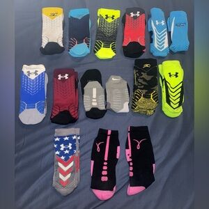 Under Armour Nike Elite Socks Size Large Lot Of 12 Curry Hyper Elite Kay Yow